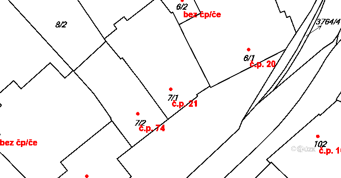 Dobrotice 21, Holešov na parcele st. 7/1 v KÚ Dobrotice, Katastrální mapa