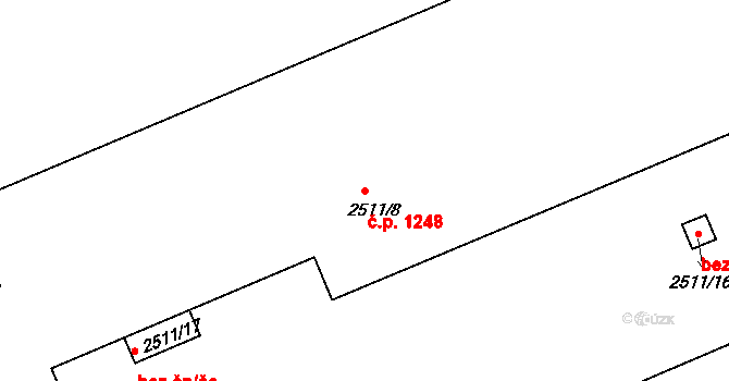 Holešov 1248 na parcele st. 2511/8 v KÚ Holešov, Katastrální mapa