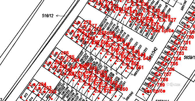 Jihlava 557 na parcele st. 5661/226 v KÚ Jihlava, Katastrální mapa