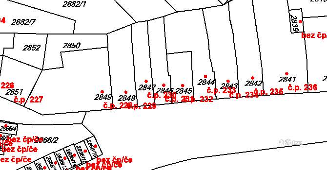 Roudnice nad Labem 231 na parcele st. 2846 v KÚ Roudnice nad Labem, Katastrální mapa