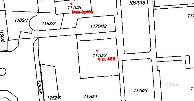 Podmoklice 465, Semily na parcele st. 1170/2 v KÚ Semily, Katastrální mapa
