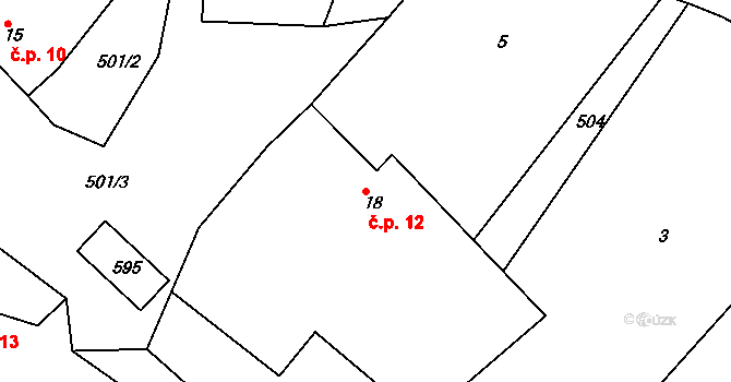 Lavice 12, Sobotka na parcele st. 18 v KÚ Lavice, Katastrální mapa
