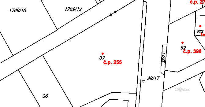 Rumburk 2-Horní Jindřichov 255, Rumburk na parcele st. 37 v KÚ Horní Jindřichov, Katastrální mapa
