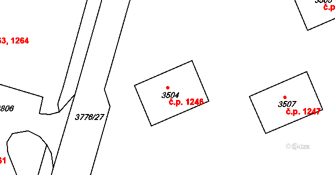 Jirkov 1246 na parcele st. 3504 v KÚ Jirkov, Katastrální mapa