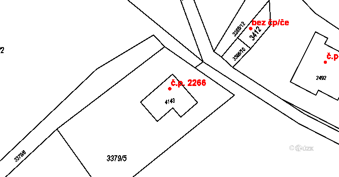 Rožnov pod Radhoštěm 2266 na parcele st. 4143 v KÚ Rožnov pod Radhoštěm, Katastrální mapa