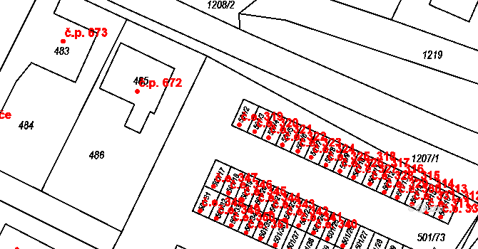 Bystřice nad Pernštejnem 319 na parcele st. 501/2 v KÚ Bystřice nad Pernštejnem, Katastrální mapa