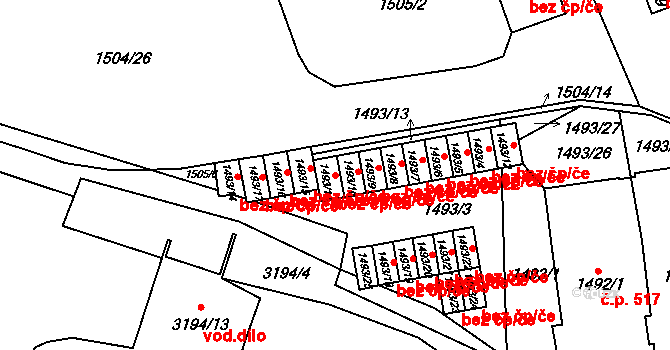 Rychnov nad Kněžnou 38505827 na parcele st. 1493/11 v KÚ Rychnov nad Kněžnou, Katastrální mapa