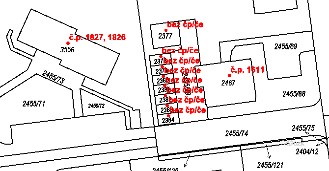 Choceň 39419827 na parcele st. 2381 v KÚ Choceň, Katastrální mapa