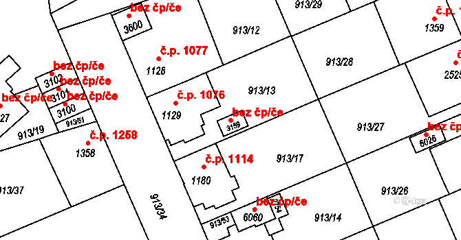 Hranice 41600827 na parcele st. 3159 v KÚ Hranice, Katastrální mapa
