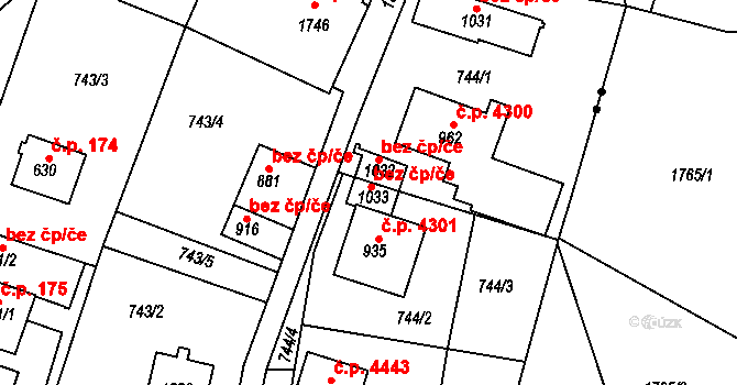 Jablonec nad Nisou 44209827 na parcele st. 1033 v KÚ Jablonecké Paseky, Katastrální mapa
