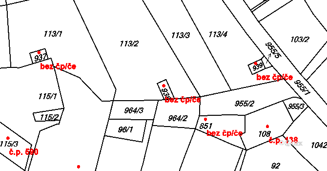 Borohrádek 44244827 na parcele st. 938 v KÚ Borohrádek, Katastrální mapa