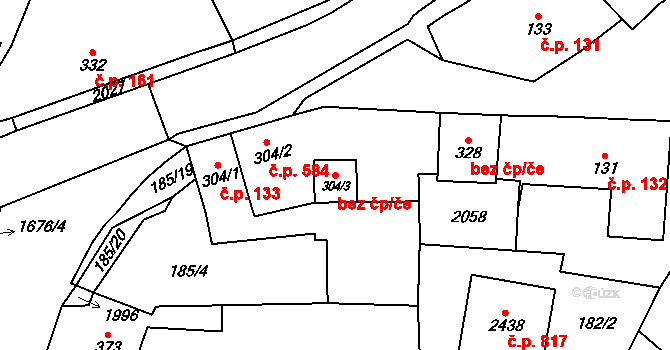 Přibyslav 44551827 na parcele st. 304/3 v KÚ Přibyslav, Katastrální mapa