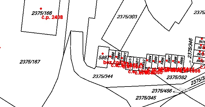Brno 45523827 na parcele st. 5987 v KÚ Žabovřesky, Katastrální mapa