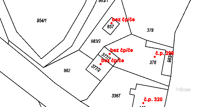 Bečov nad Teplou 45789827 na parcele st. 377/1 v KÚ Bečov nad Teplou, Katastrální mapa