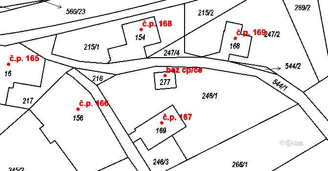 Kamenický Šenov 45957827 na parcele st. 277 v KÚ Prácheň, Katastrální mapa