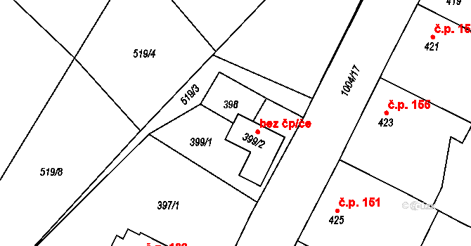 Suchdol nad Lužnicí 47959827 na parcele st. 399/2 v KÚ Klikov, Katastrální mapa