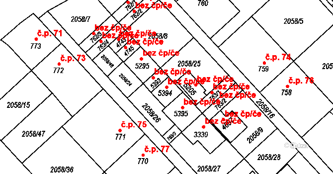 Trutnov 48526827 na parcele st. 5394 v KÚ Trutnov, Katastrální mapa