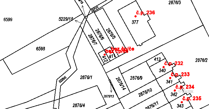 Pocinovice 49805827 na parcele st. 412 v KÚ Pocinovice, Katastrální mapa