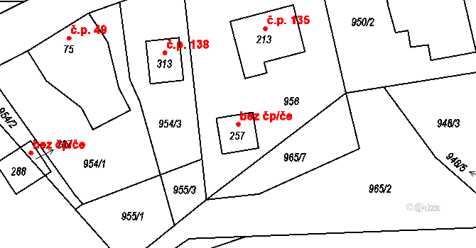 Chrastava 50012827 na parcele st. 257 v KÚ Horní Chrastava, Katastrální mapa