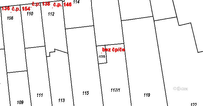Krčmaň 98446827 na parcele st. 117/3 v KÚ Krčmaň, Katastrální mapa