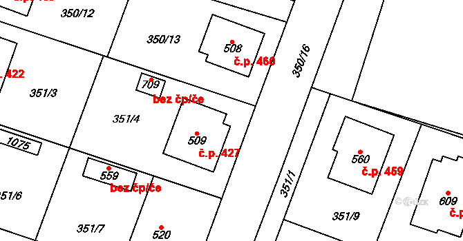 Rožďalovice 388 na parcele st. 428 v KÚ Rožďalovice, Katastrální mapa