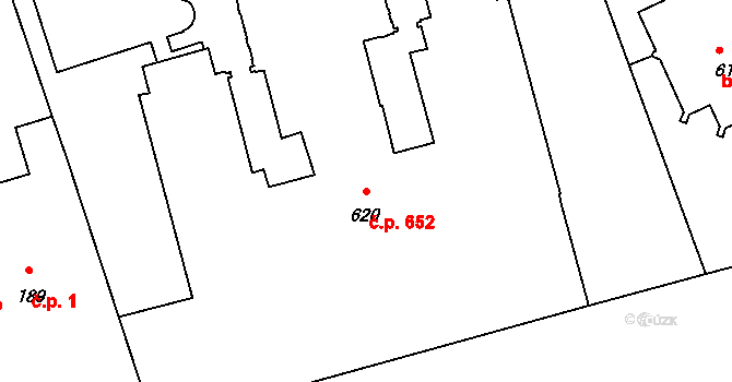 Šumperk 652 na parcele st. 620 v KÚ Šumperk, Katastrální mapa