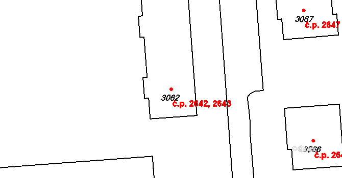 Kročehlavy 2642,2643, Kladno na parcele st. 3062 v KÚ Kročehlavy, Katastrální mapa