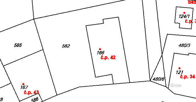 Osovec 42, Osov na parcele st. 166 v KÚ Osov, Katastrální mapa