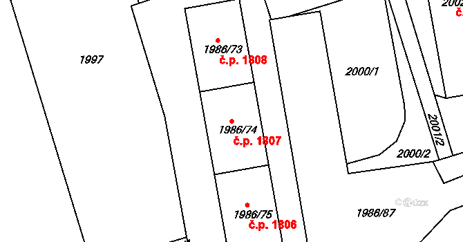 Turnov 1807 na parcele st. 1986/74 v KÚ Turnov, Katastrální mapa