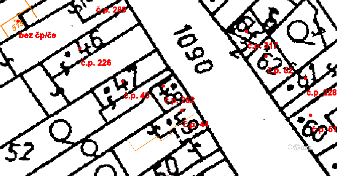 Žiželice 262 na parcele st. 48 v KÚ Žiželice nad Cidlinou, Katastrální mapa