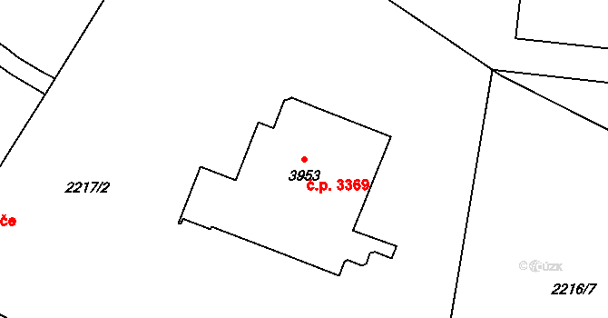 Zlín 3369 na parcele st. 3953 v KÚ Zlín, Katastrální mapa