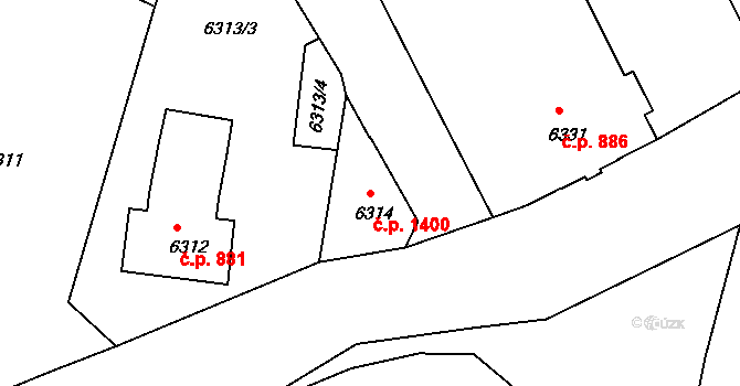 Varnsdorf 1400 na parcele st. 6314 v KÚ Varnsdorf, Katastrální mapa