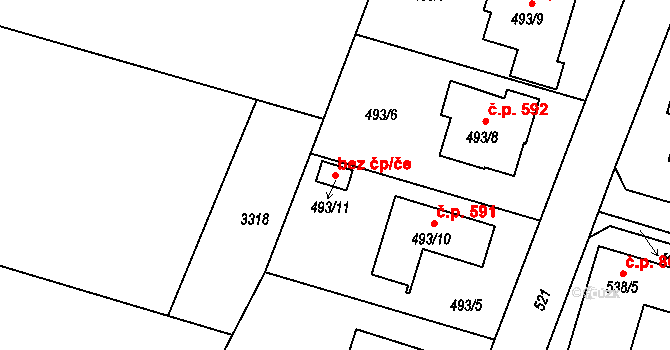 Štěpánkovice 38085828 na parcele st. 493/11 v KÚ Štěpánkovice, Katastrální mapa