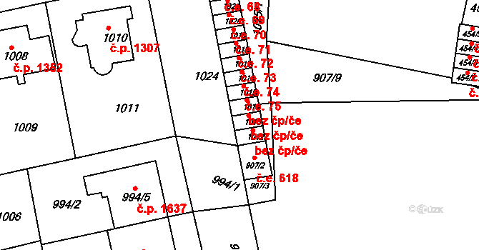 Šlapanice 43118828 na parcele st. 1013 v KÚ Šlapanice u Brna, Katastrální mapa