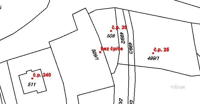 Opava 43784828 na parcele st. 509/1 v KÚ Komárov u Opavy, Katastrální mapa