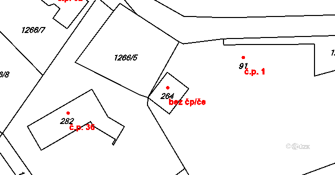 Divišov 45456828 na parcele st. 264 v KÚ Zdebuzeves, Katastrální mapa
