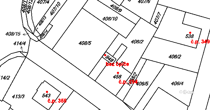 Vsetín 45653828 na parcele st. 948 v KÚ Rokytnice u Vsetína, Katastrální mapa