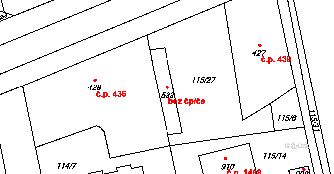 Rudná 45740828 na parcele st. 583 v KÚ Dušníky u Rudné, Katastrální mapa