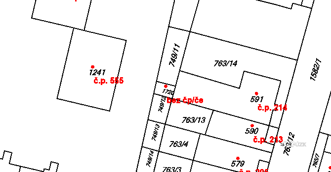 Litovel 47377828 na parcele st. 1720 v KÚ Litovel, Katastrální mapa