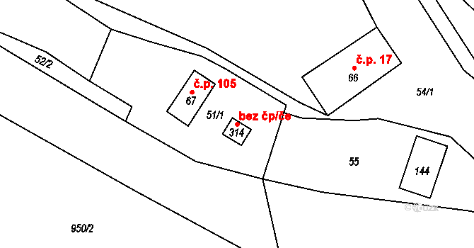 Libňatov 48025828 na parcele st. 314 v KÚ Libňatov, Katastrální mapa