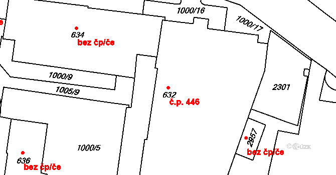 Náchod 446 na parcele st. 632 v KÚ Náchod, Katastrální mapa