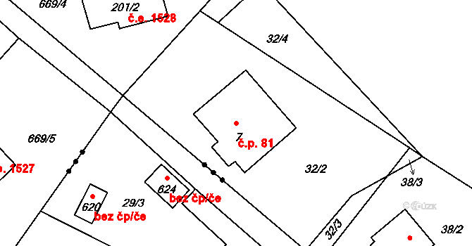 Karlov 81, Josefův Důl na parcele st. 7 v KÚ Karlov u Josefova Dolu, Katastrální mapa