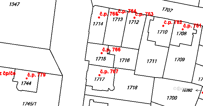 České Budějovice 7 766, České Budějovice na parcele st. 1715 v KÚ České Budějovice 7, Katastrální mapa