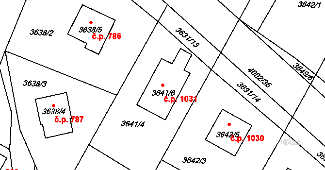 Fryštát 1031, Karviná na parcele st. 3641/6 v KÚ Karviná-město, Katastrální mapa