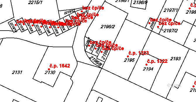 Teplice 39158829 na parcele st. 2196/3 v KÚ Teplice, Katastrální mapa