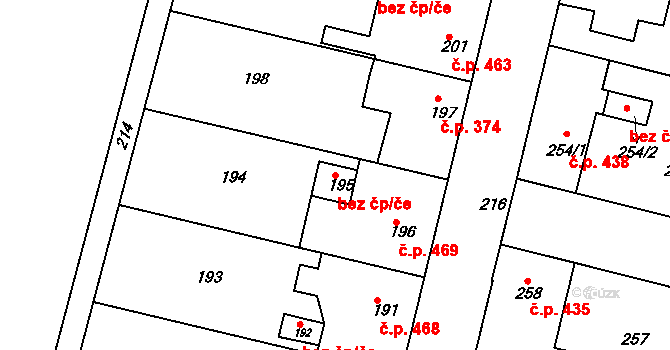 Dobrovice 39274829 na parcele st. 195 v KÚ Dobrovice, Katastrální mapa