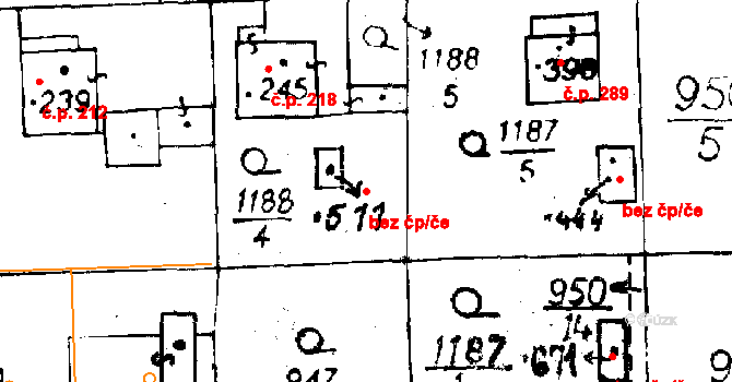 Osek 40679829 na parcele st. 511 v KÚ Osek u Rokycan, Katastrální mapa