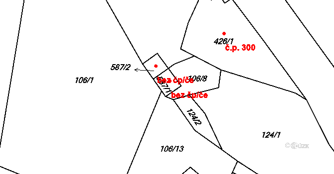 Bochov 45783829 na parcele st. 587/1 v KÚ Bochov, Katastrální mapa