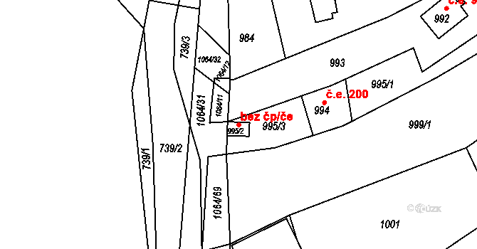 Popůvky 46043829 na parcele st. 995/2 v KÚ Popůvky u Brna, Katastrální mapa