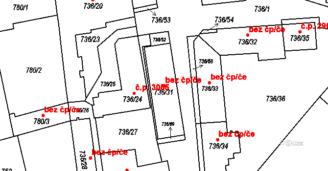 Brno 49052829 na parcele st. 736/31 v KÚ Královo Pole, Katastrální mapa